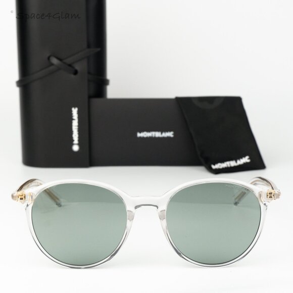 Montblanc Women Sunglasses Clear Green Round MB0326SA 004 NEW AUTHENTIC main image 7